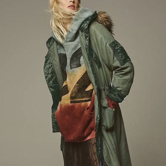 Free People Farrah Military Parka Jacket Size S - Picture 2 of 5